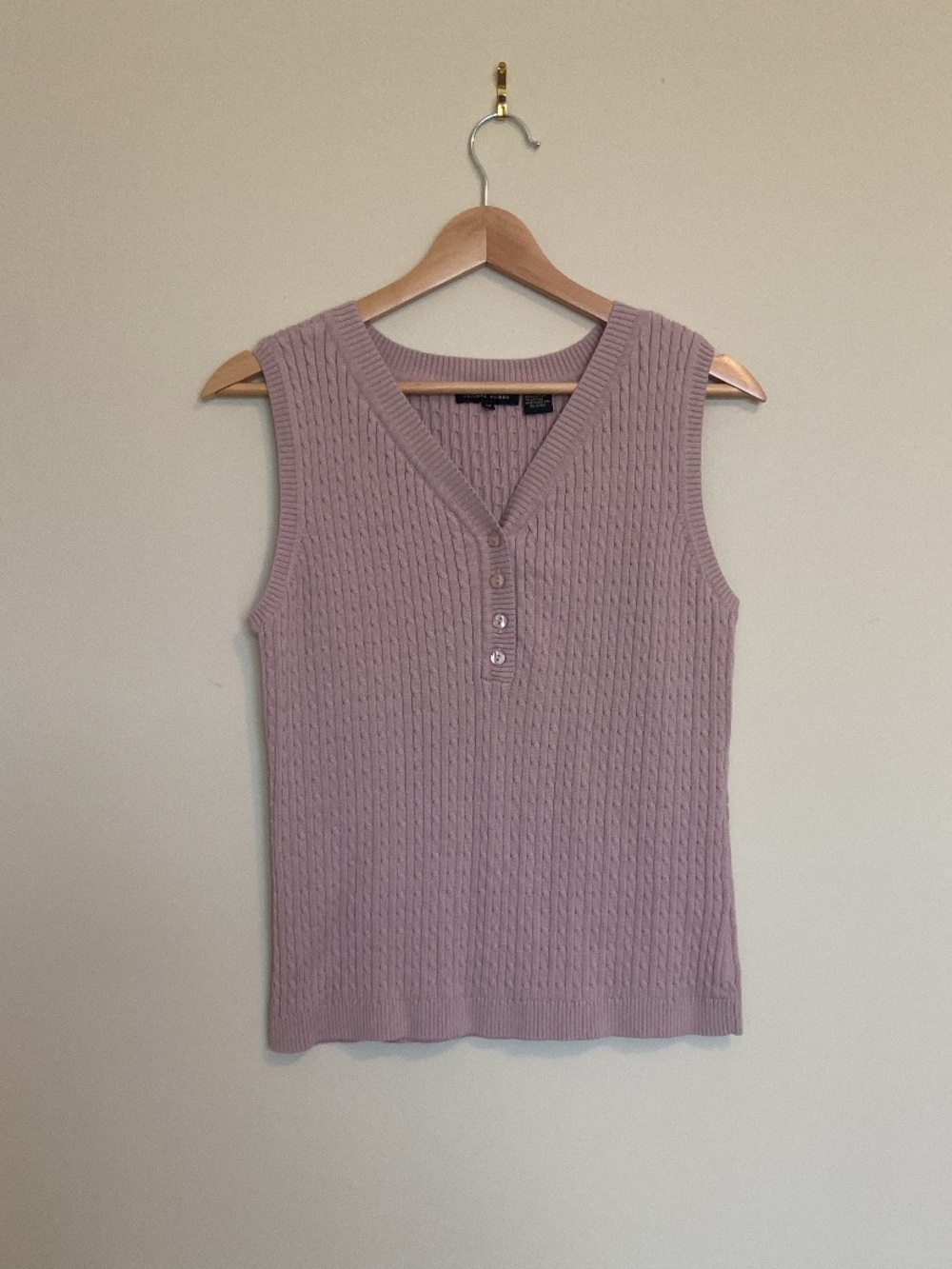 Vintage Knit Tank Top in Dusty Mauve